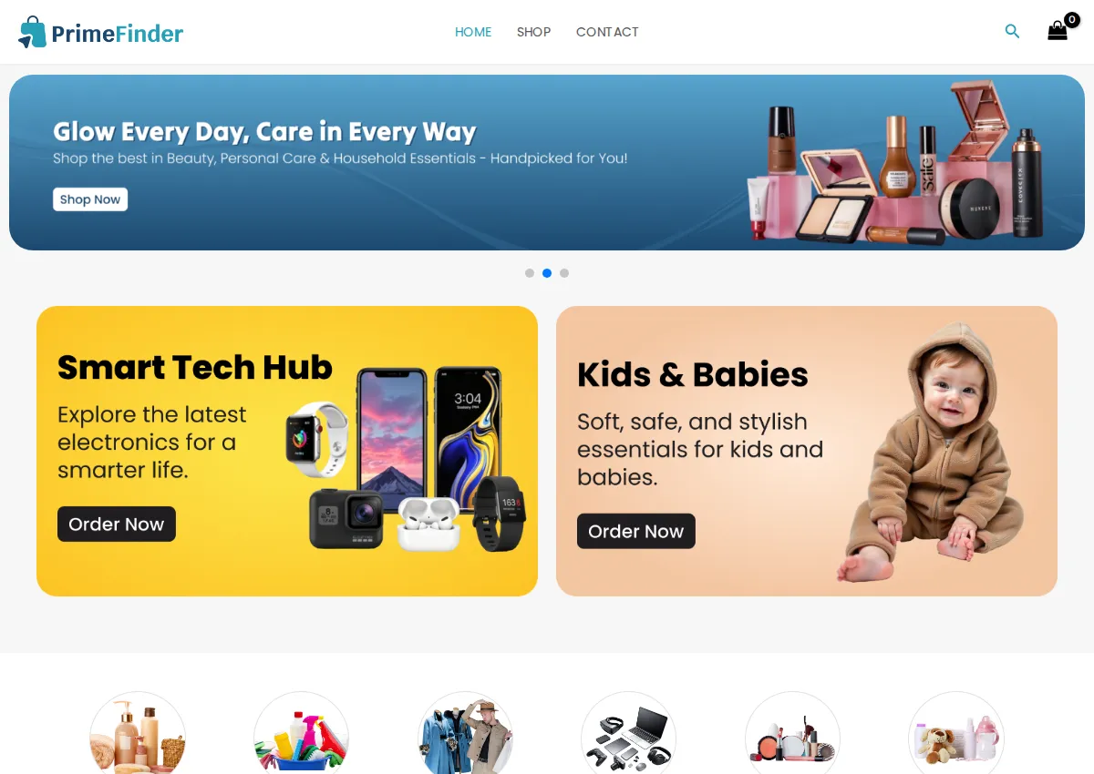 Store homepage