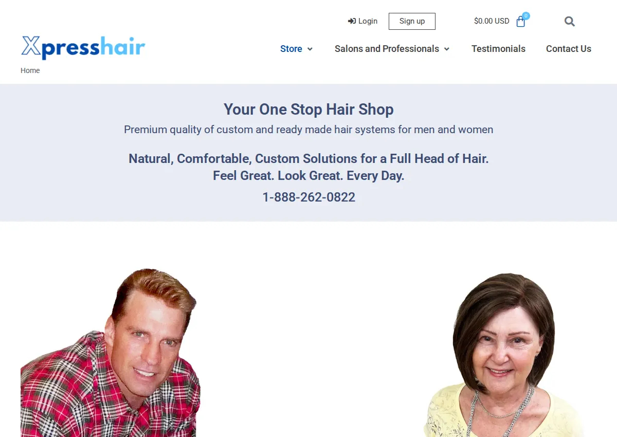 Store homepage