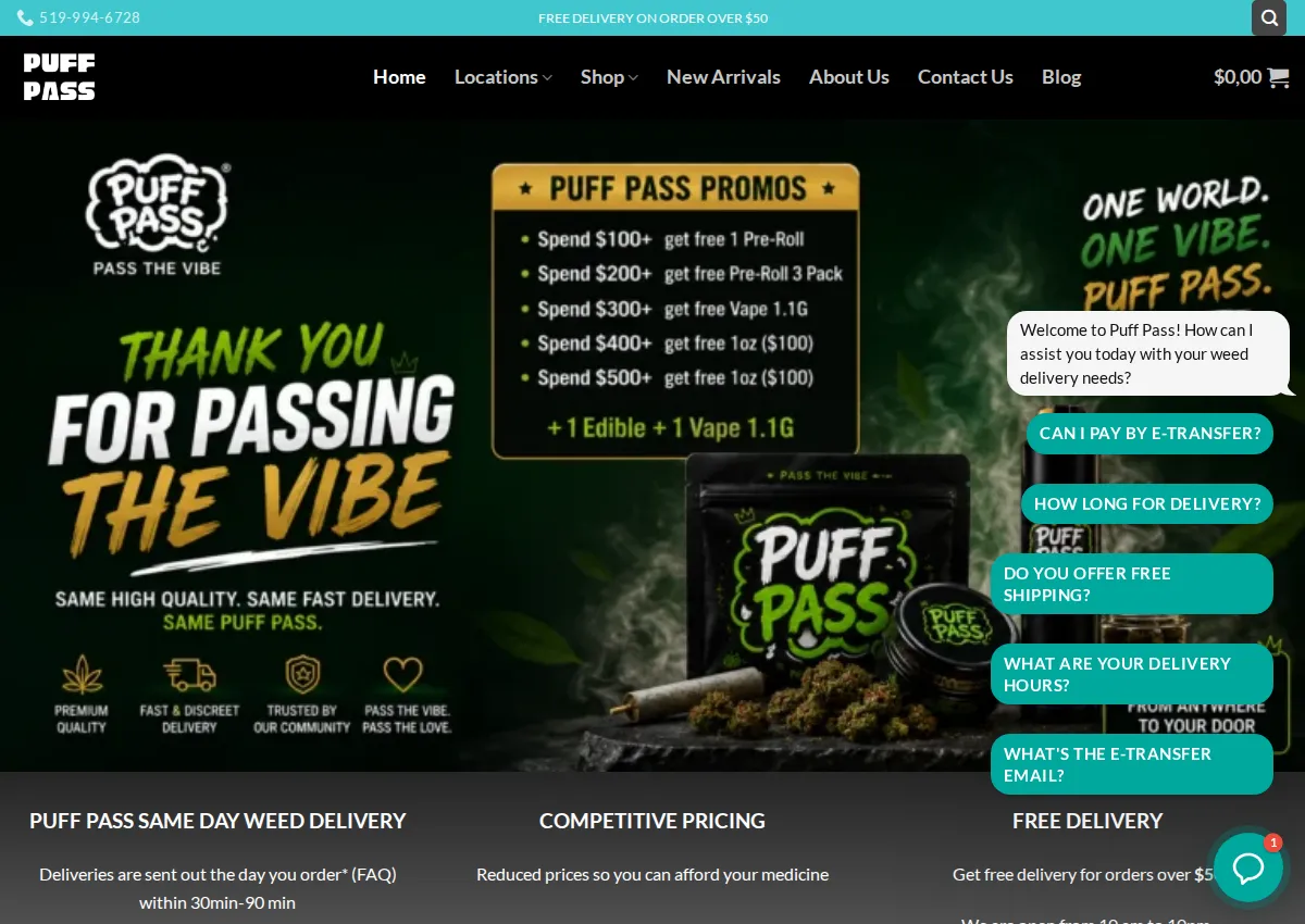 Store homepage