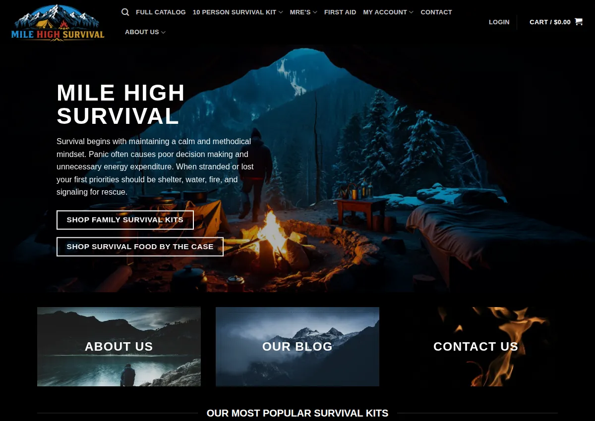 Store homepage