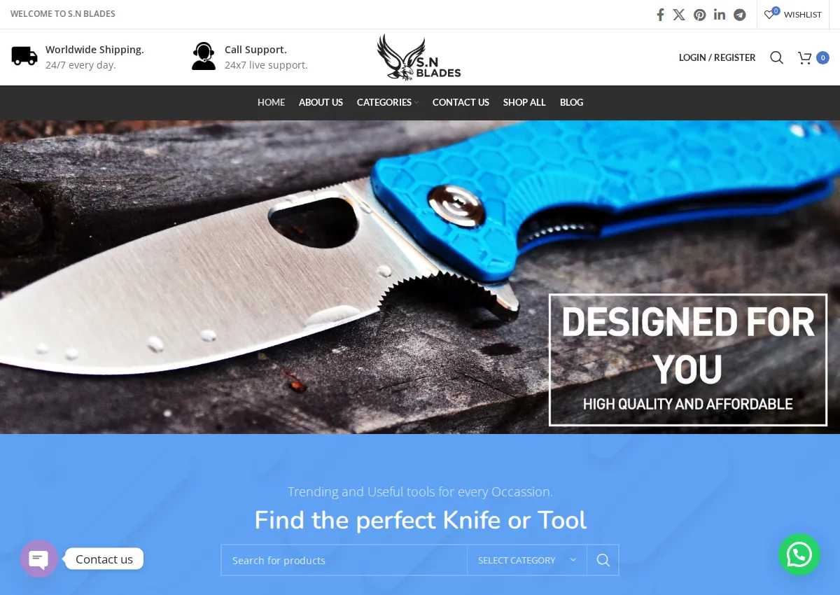 Store homepage