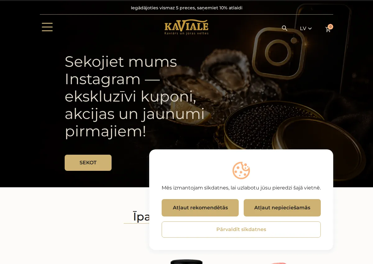 Store homepage