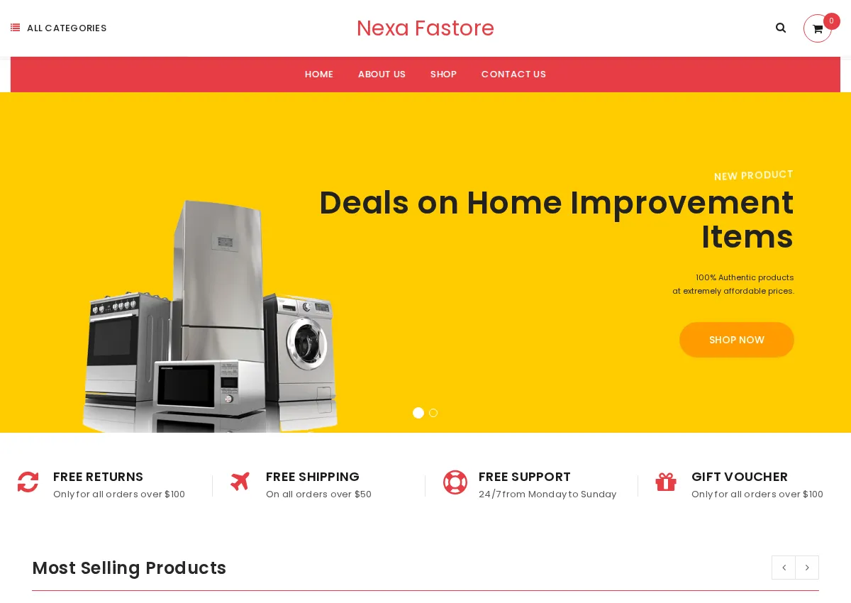 Store homepage
