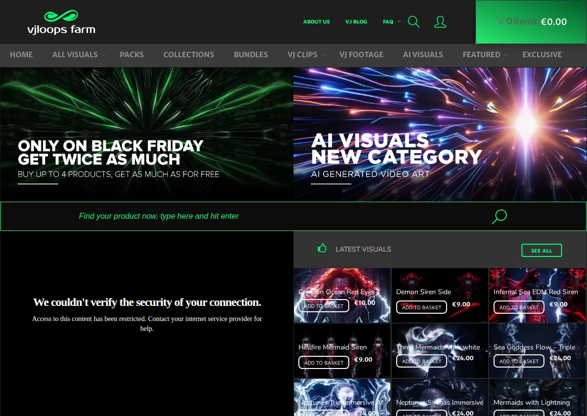 Store homepage
