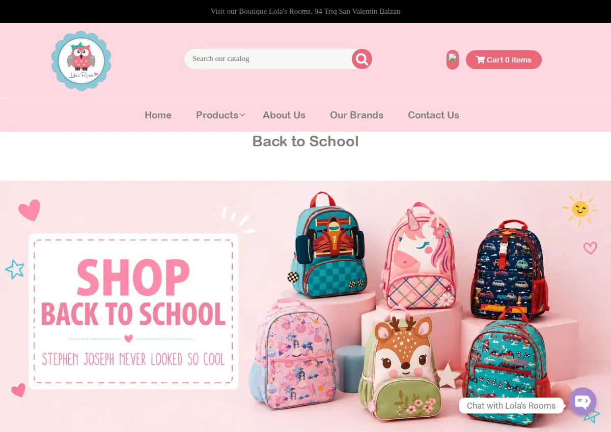 Store homepage