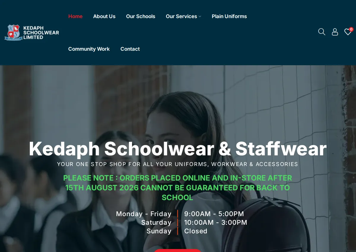 Store homepage