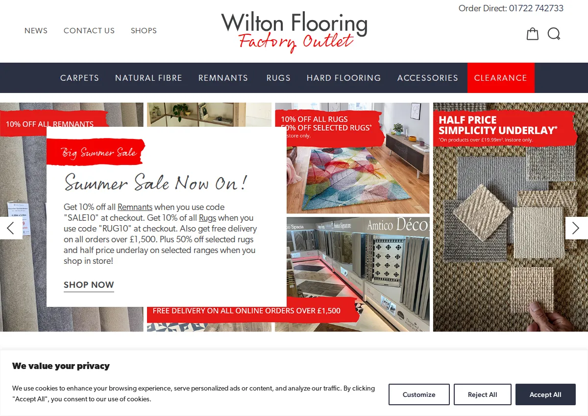 Store homepage