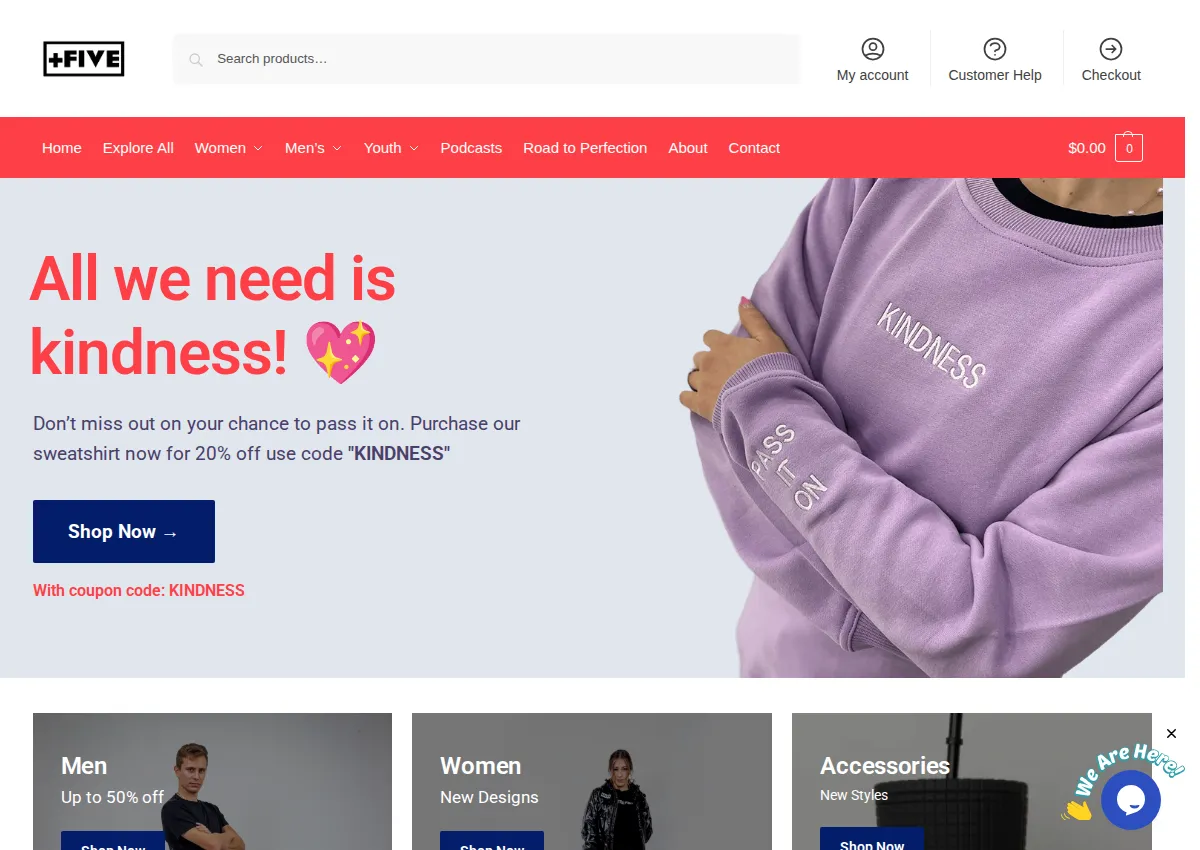 Store homepage