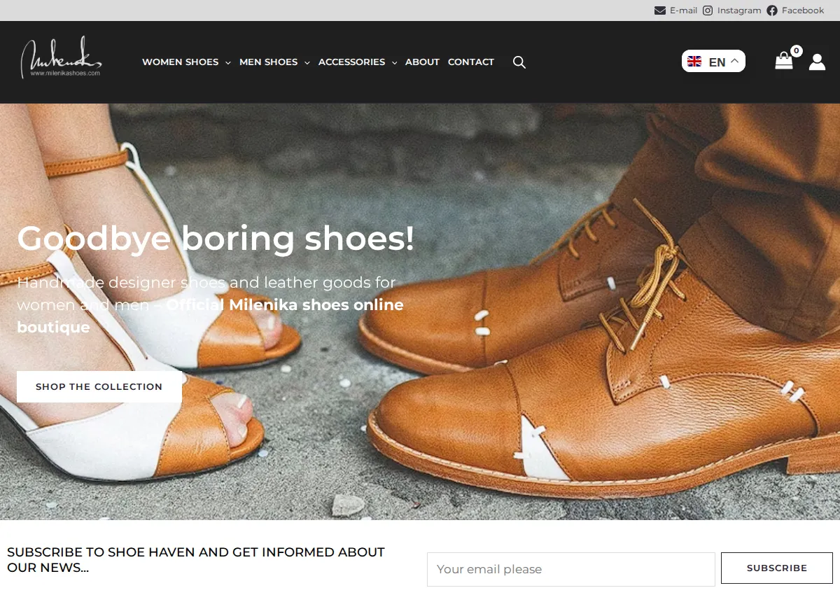 Store homepage