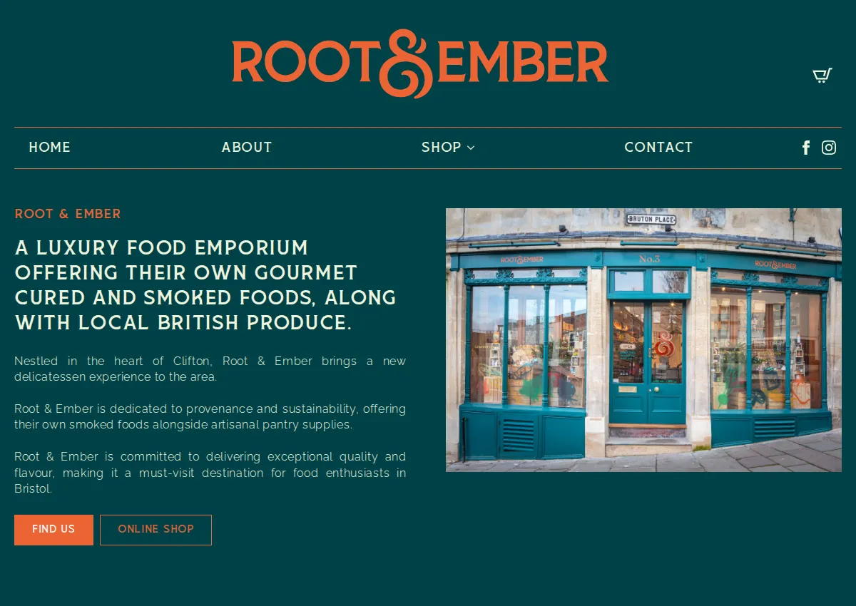 Store homepage