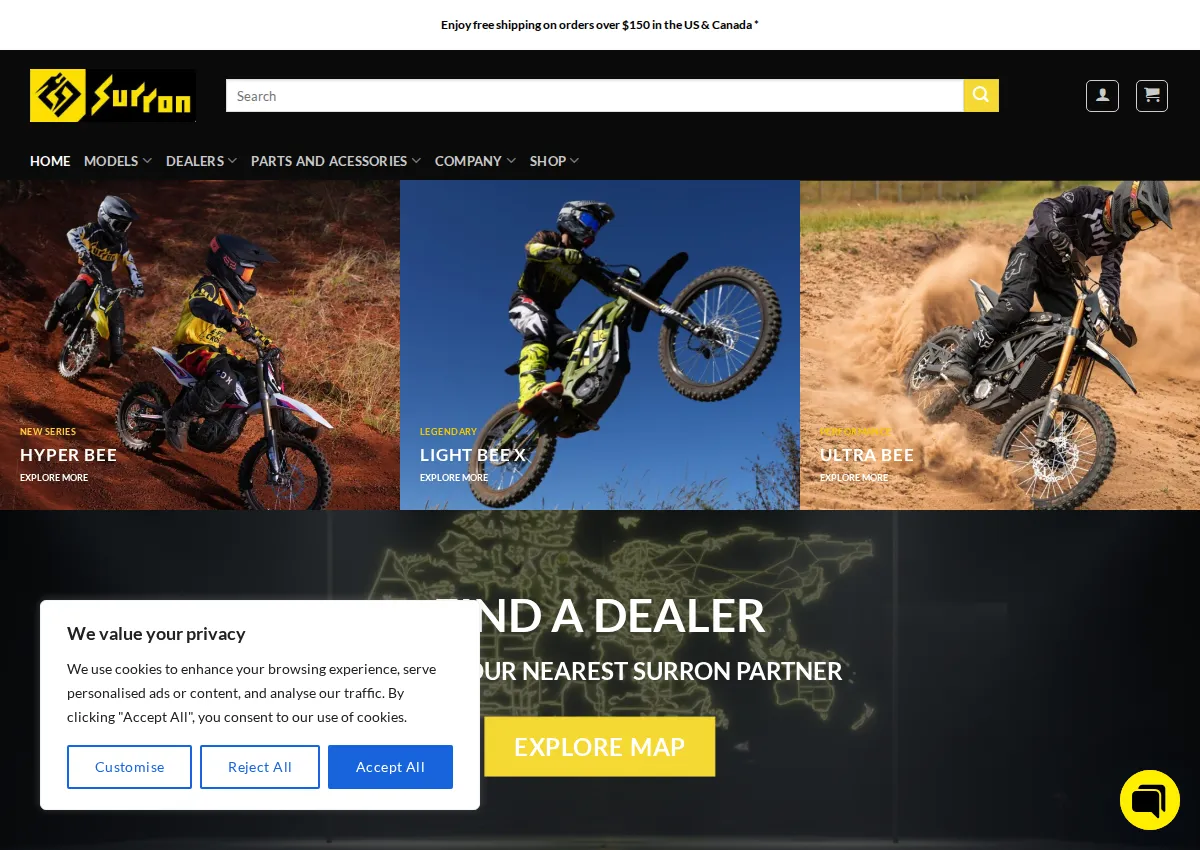 Store homepage