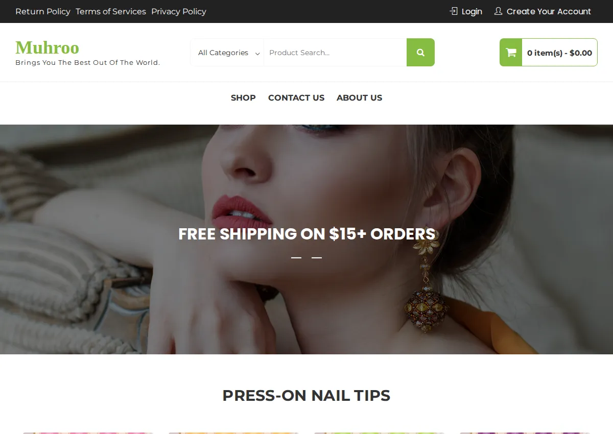 Store homepage