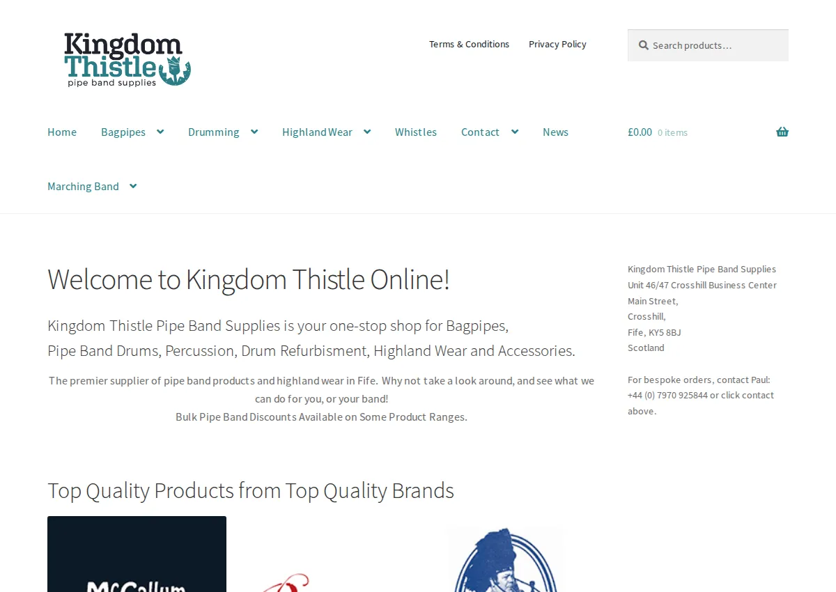 Store homepage
