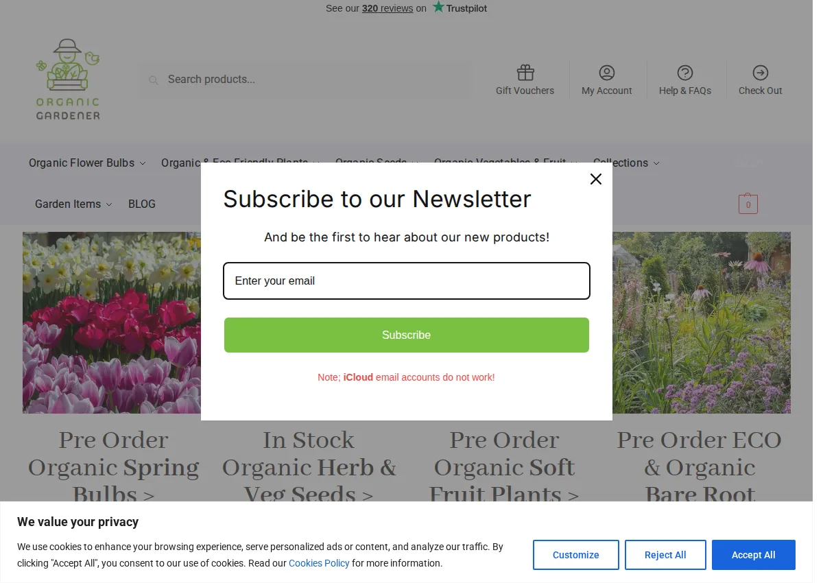 Store homepage