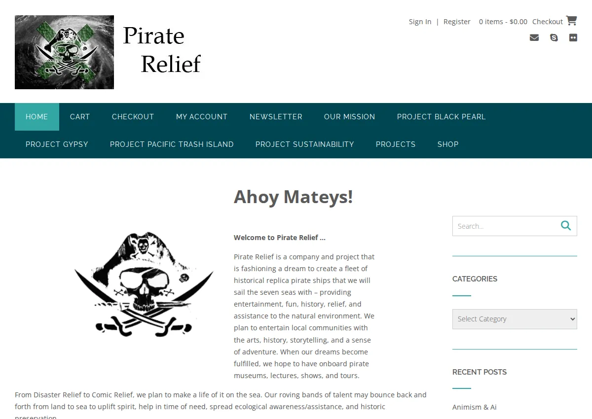 Store homepage