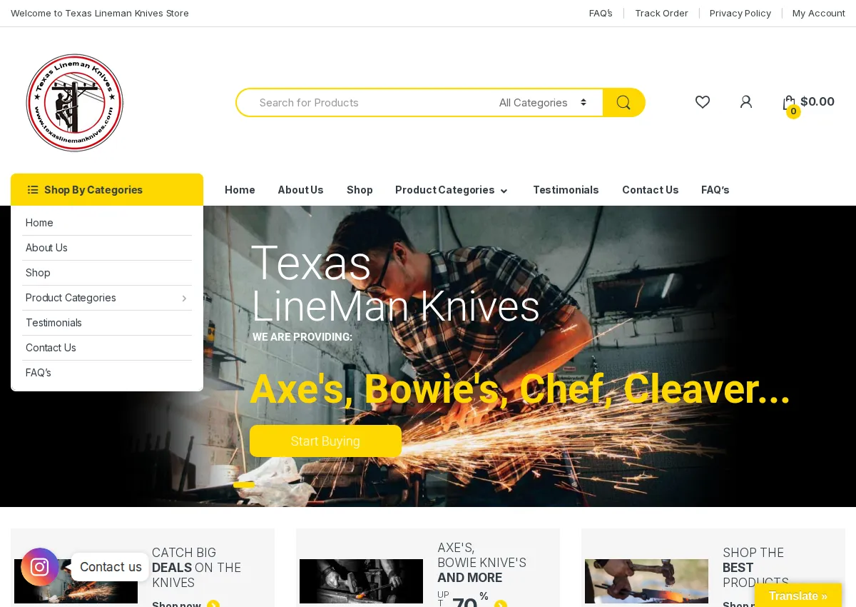 Store homepage