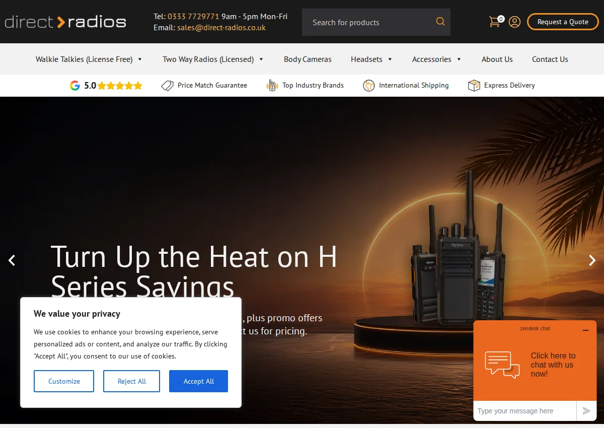 Store homepage