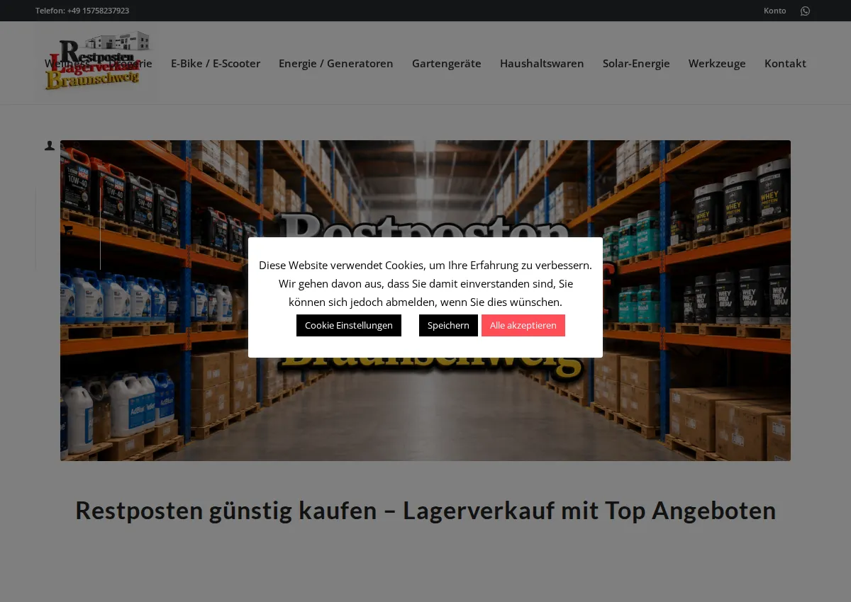 Store homepage