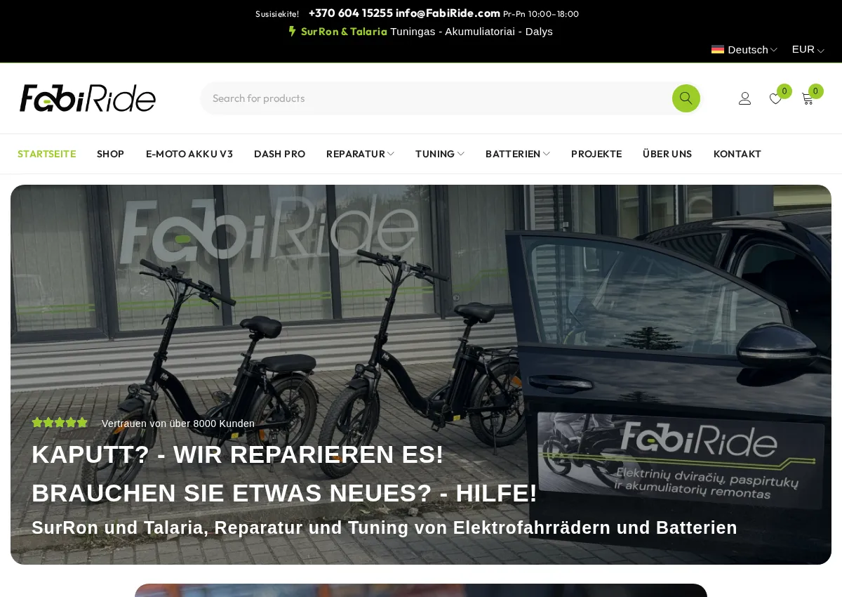 Store homepage