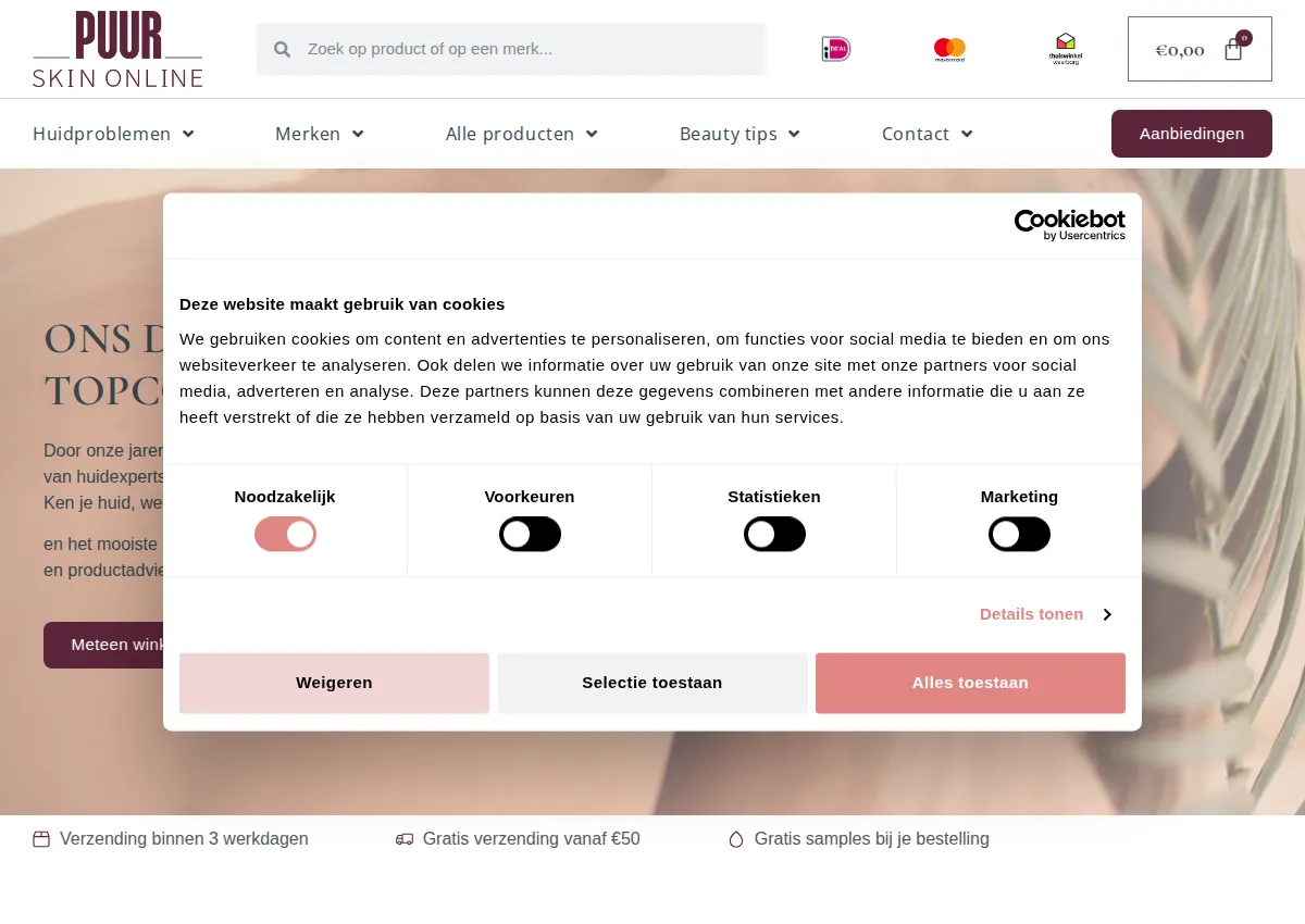 Store homepage