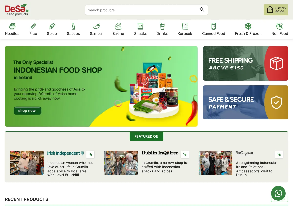 Store homepage