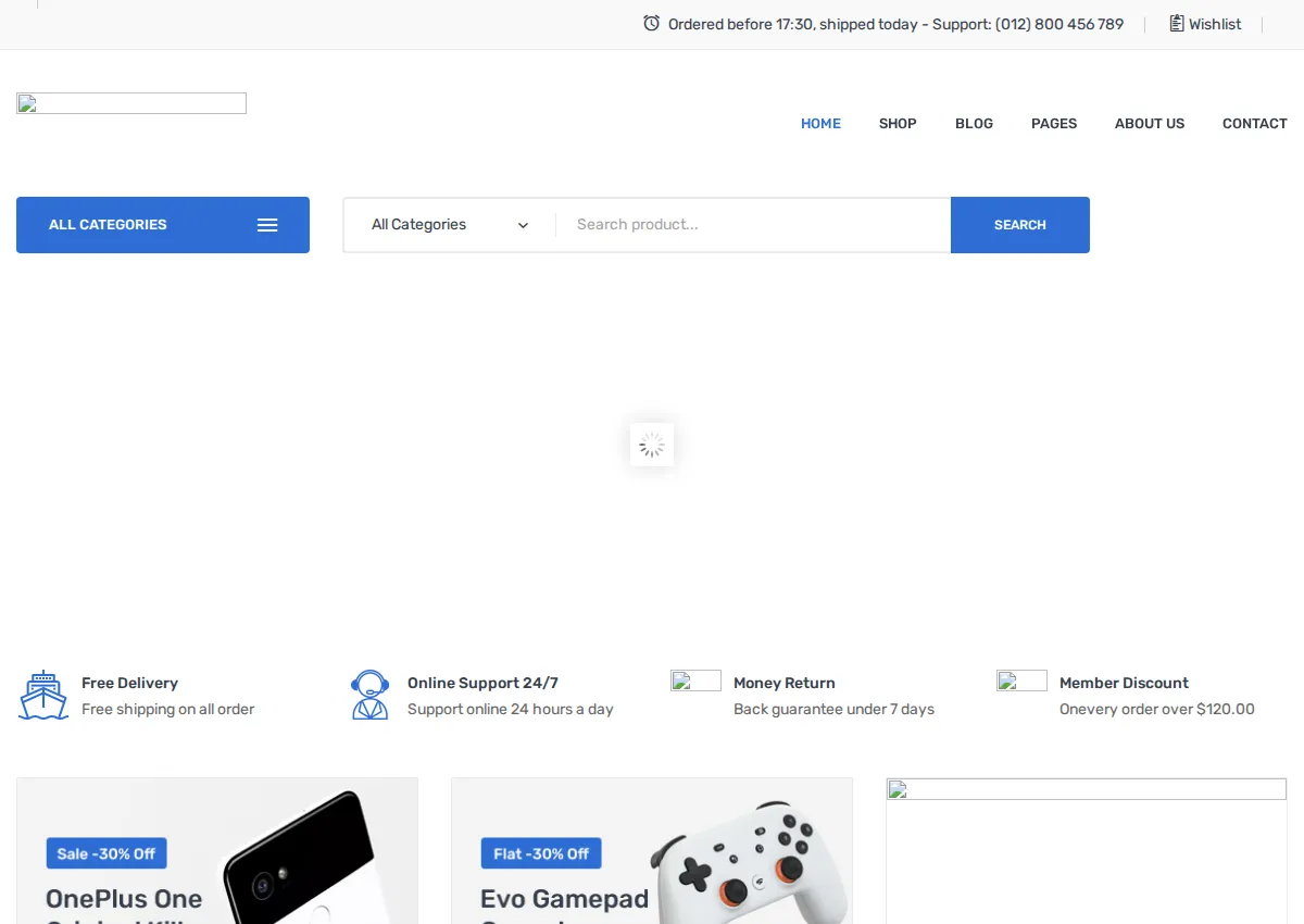 Store homepage