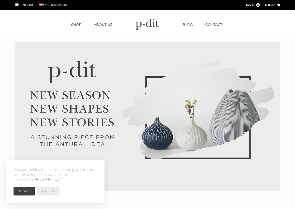 Store homepage