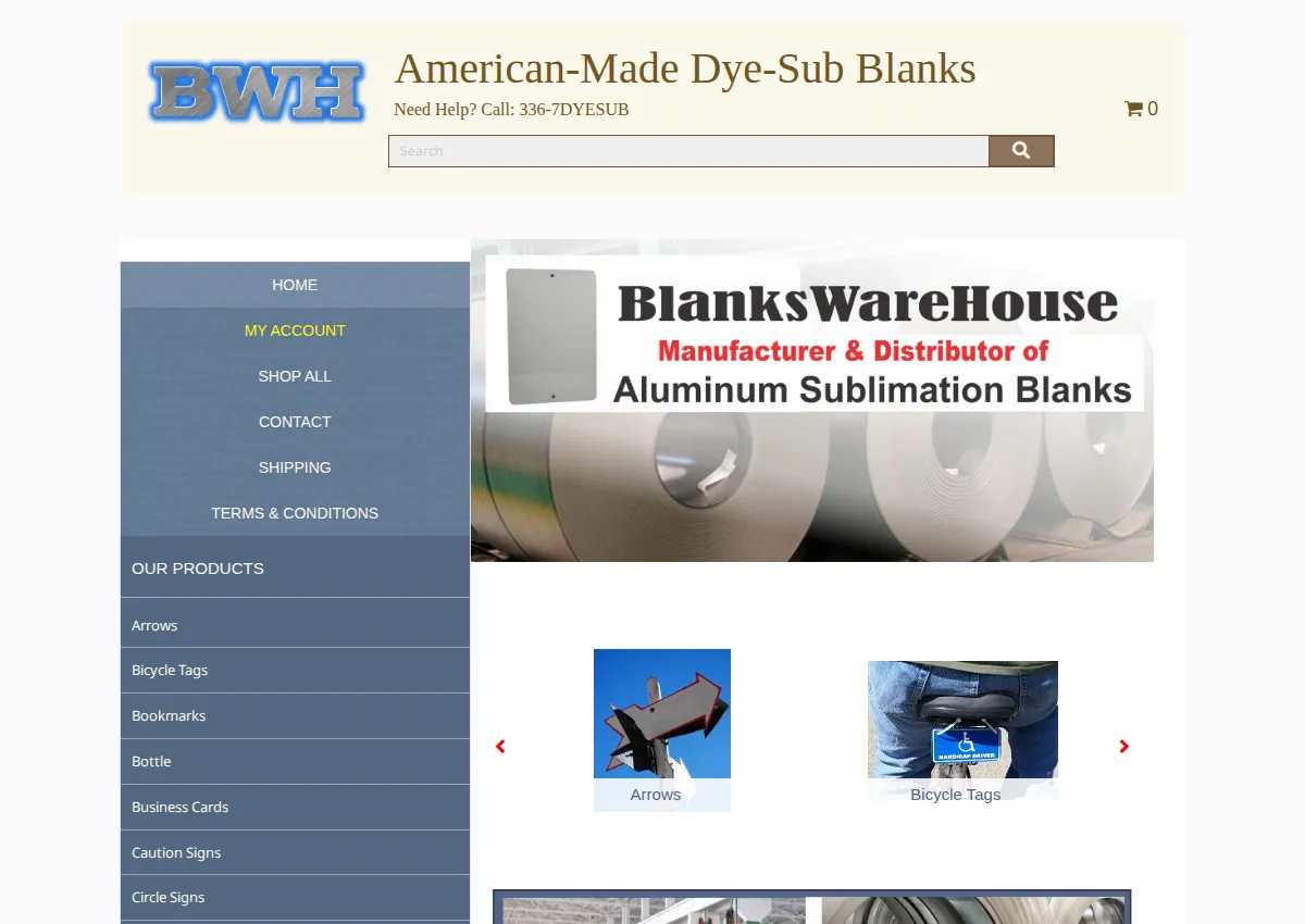 Store homepage