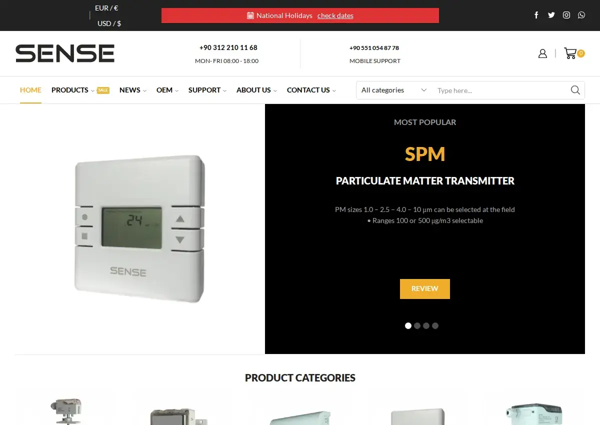Store homepage