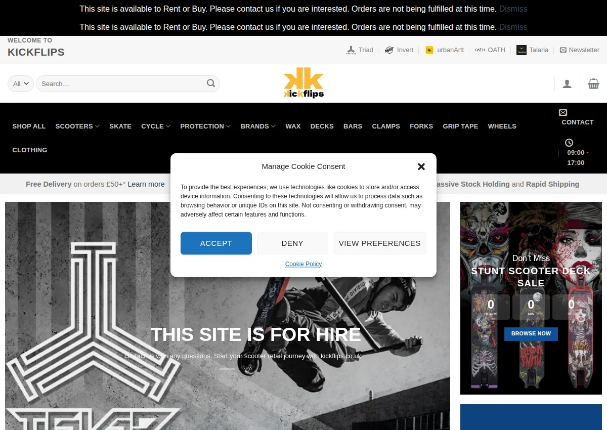 Store homepage