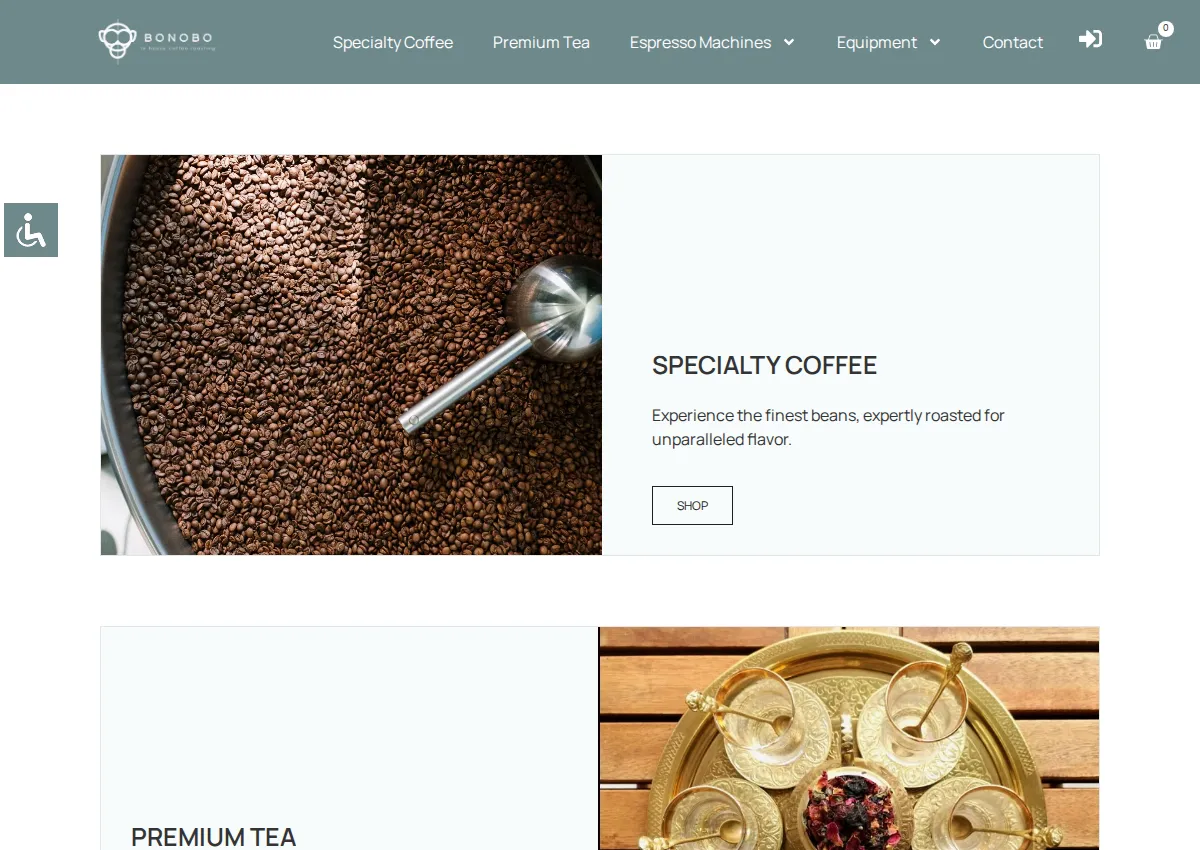Store homepage