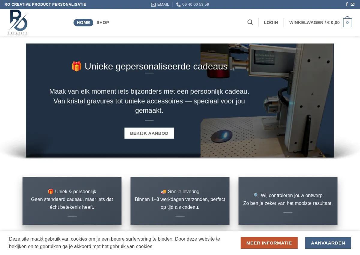 Store homepage