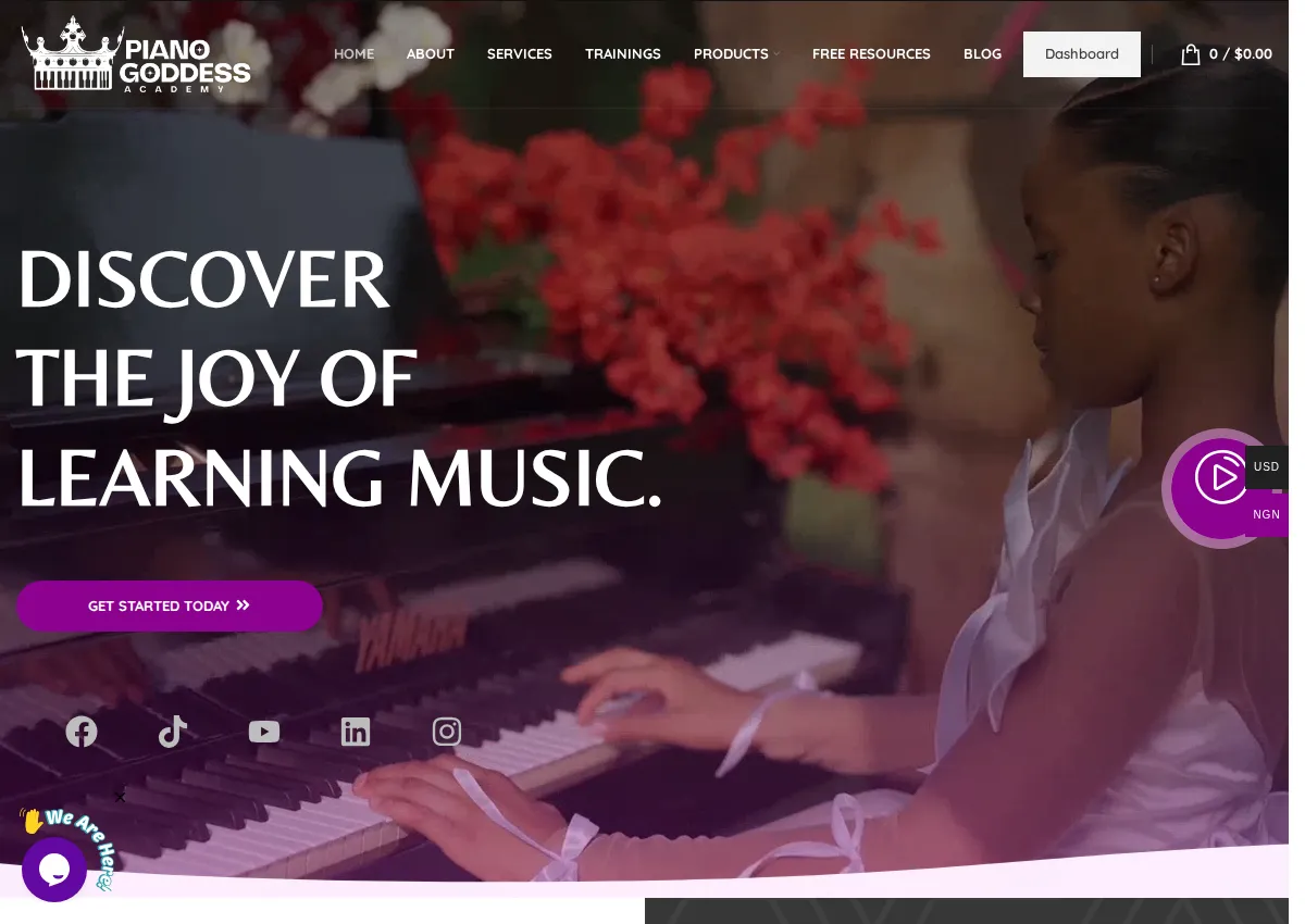 Store homepage