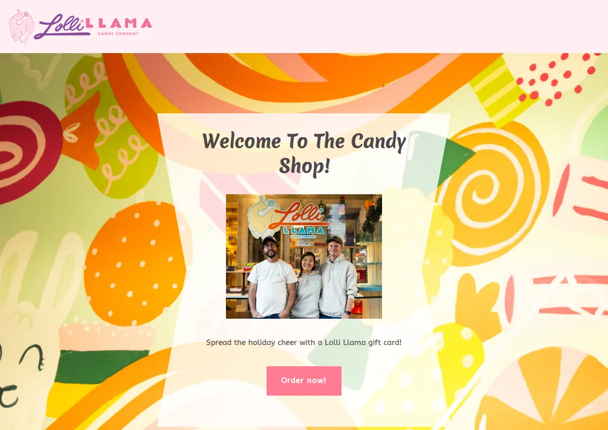 Store homepage