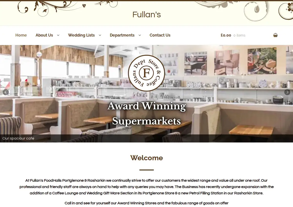 Store homepage