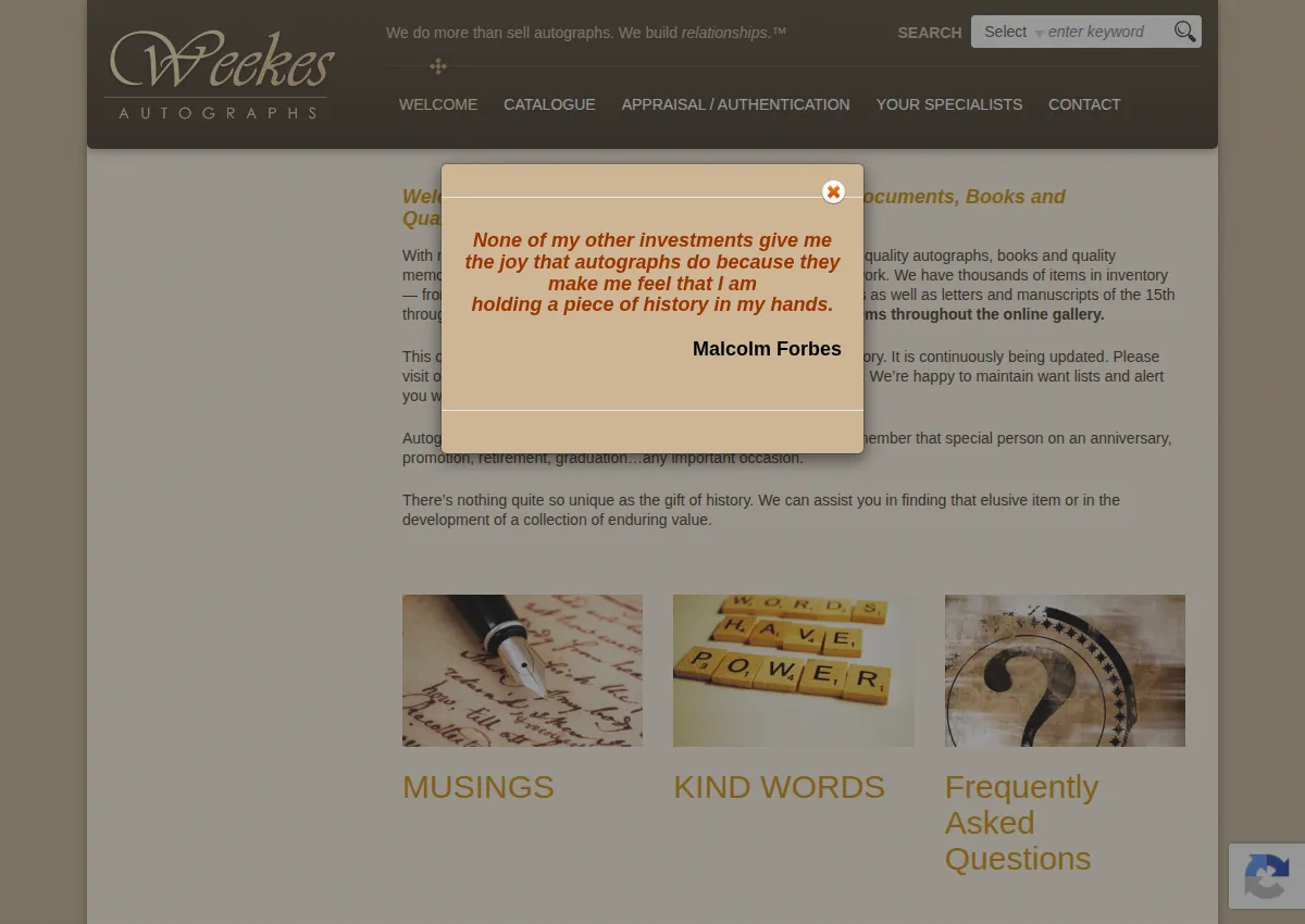 Store homepage