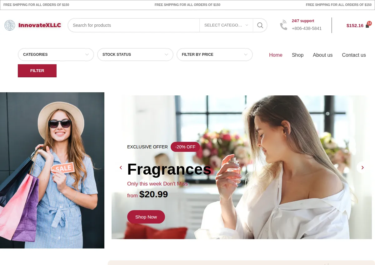 Store homepage
