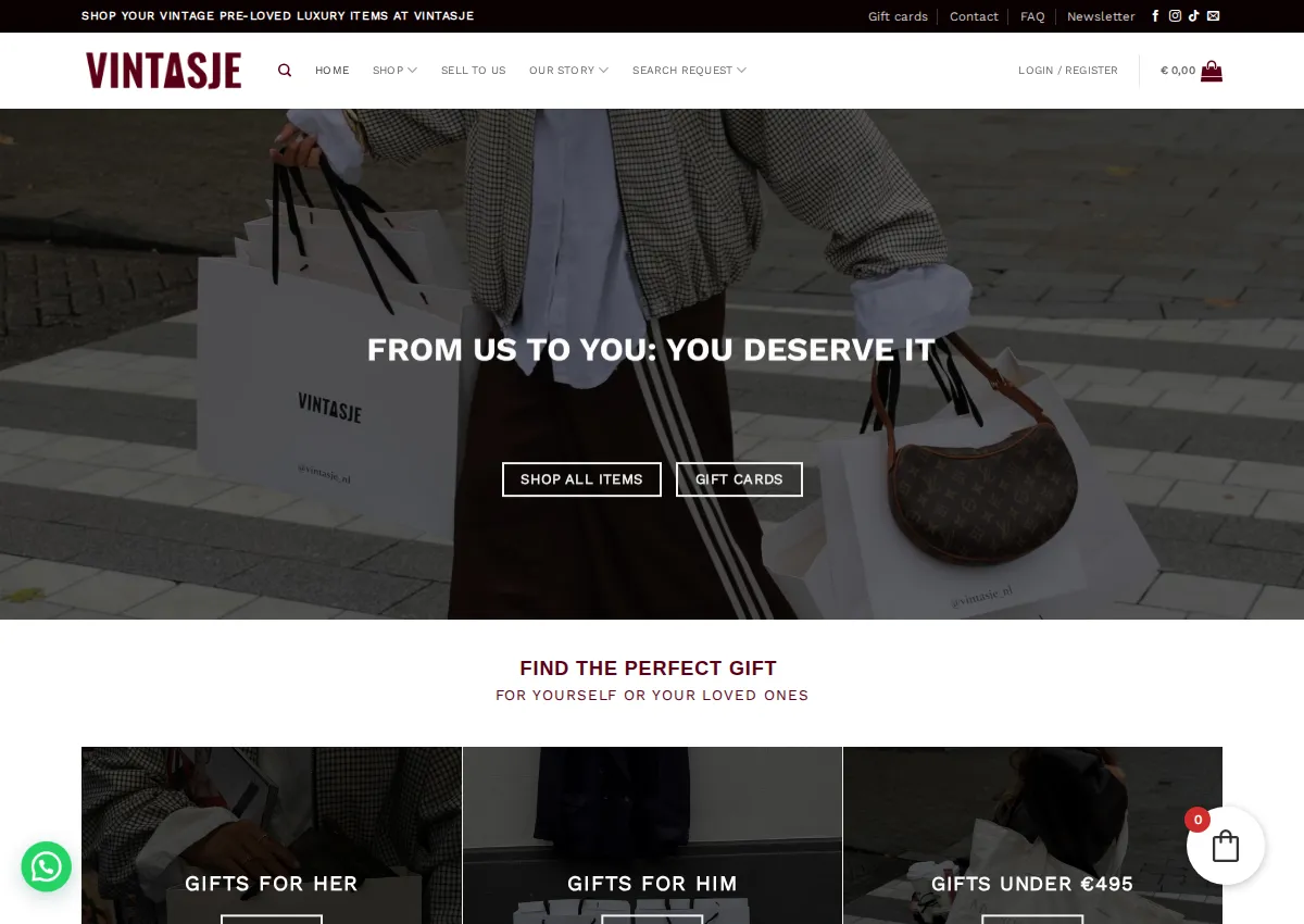 Store homepage