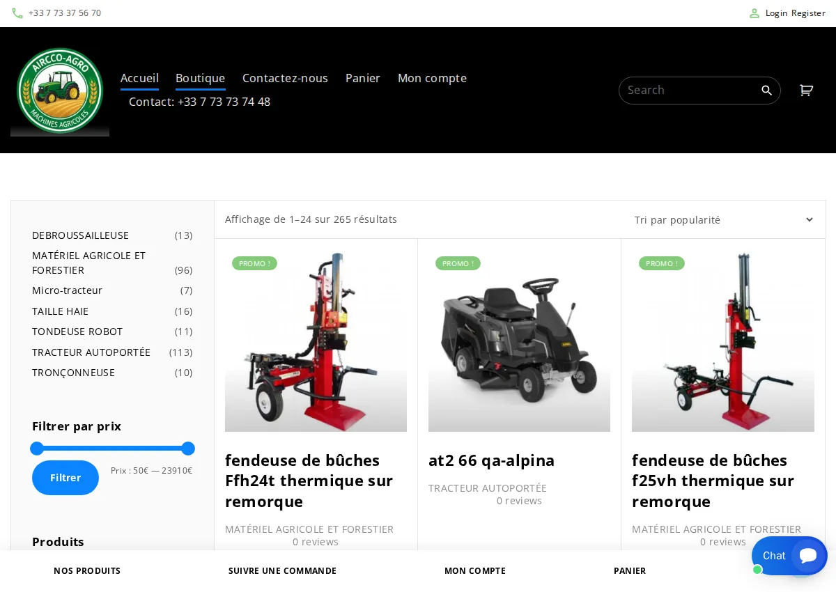 Store homepage