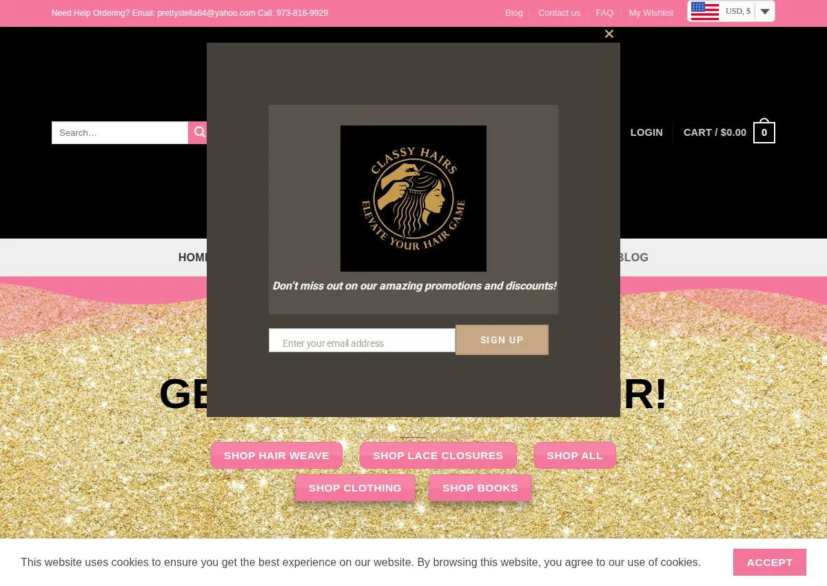 Store homepage