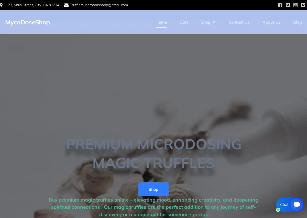Store homepage