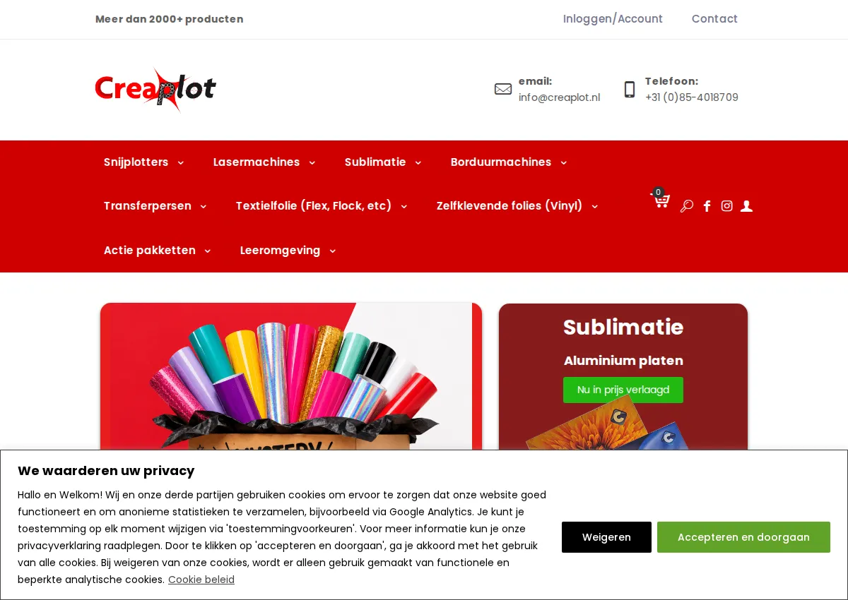 Store homepage