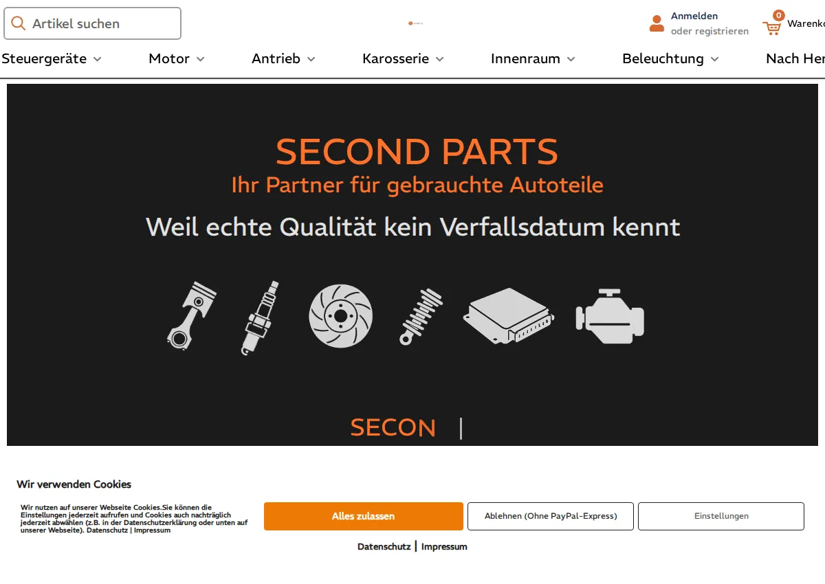 Store homepage