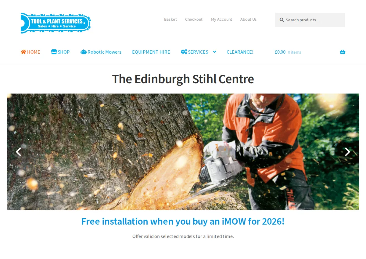 Store homepage
