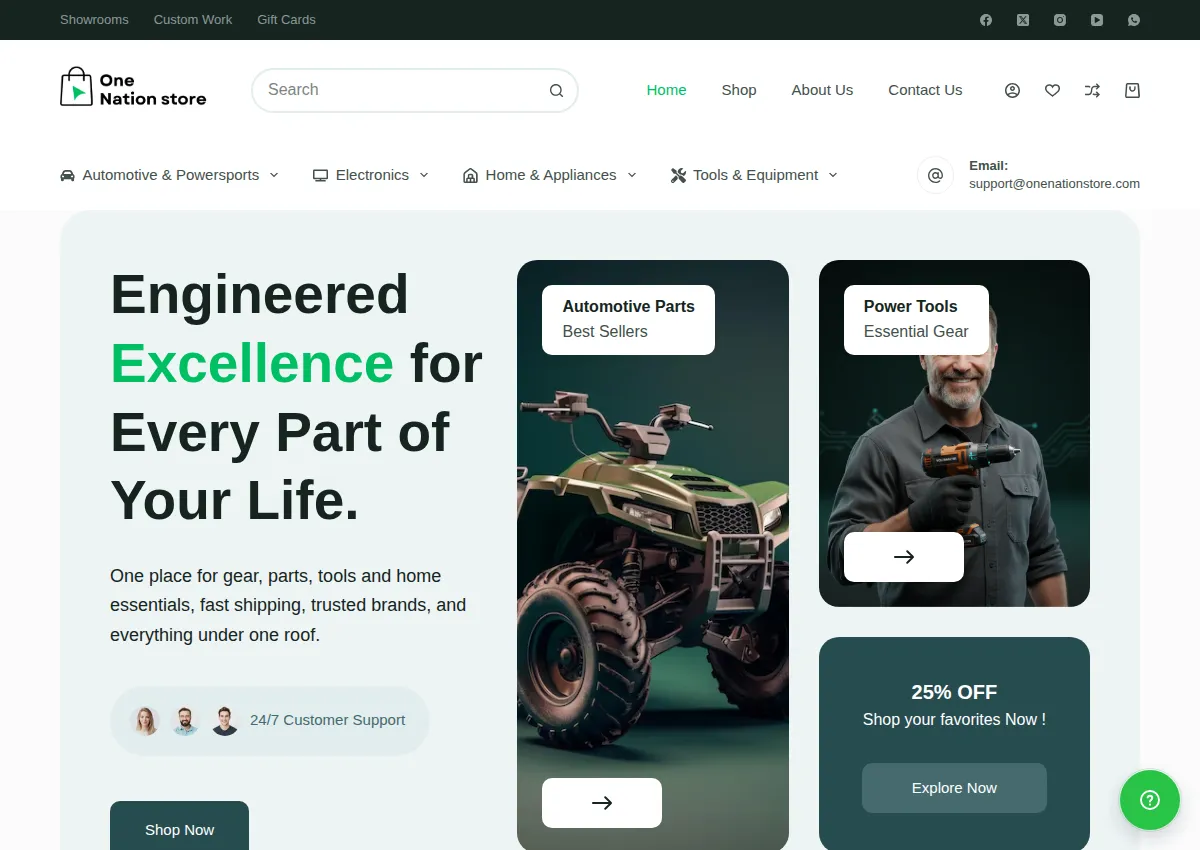Store homepage