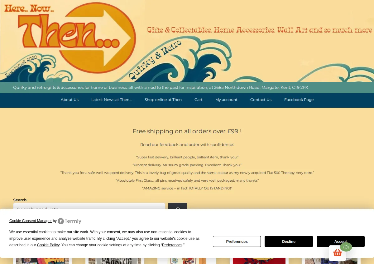 Store homepage