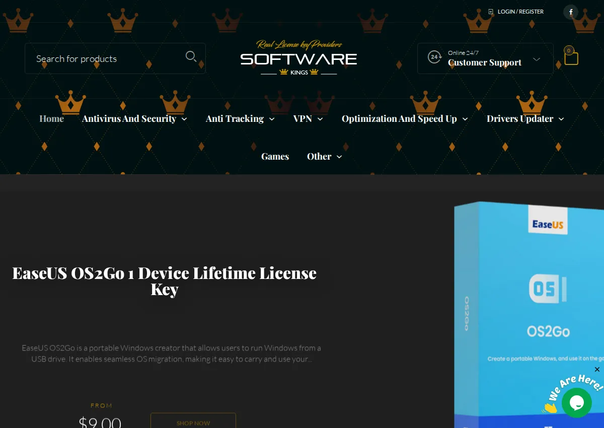 Store homepage