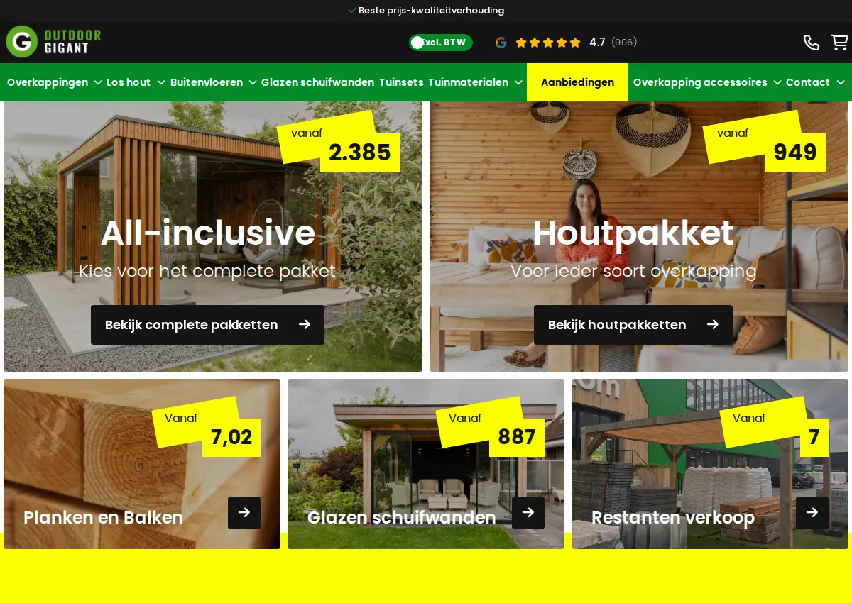 Store homepage