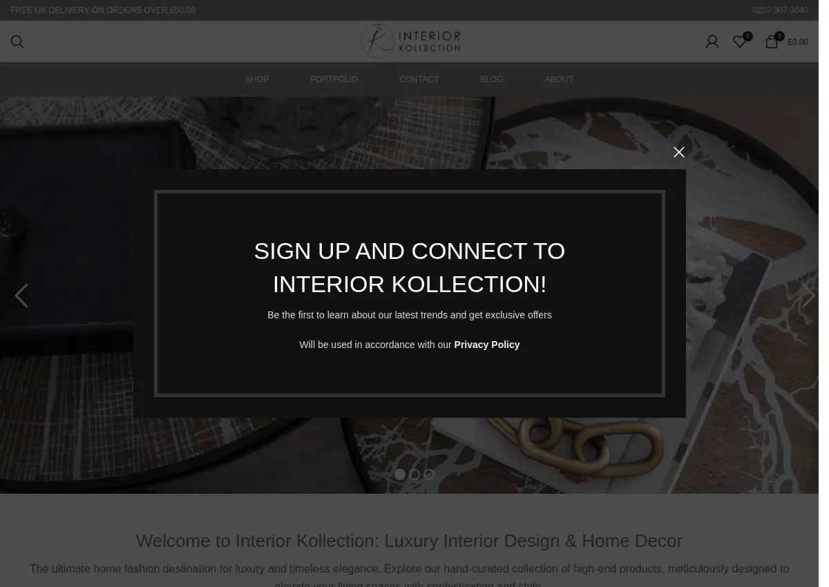 Store homepage