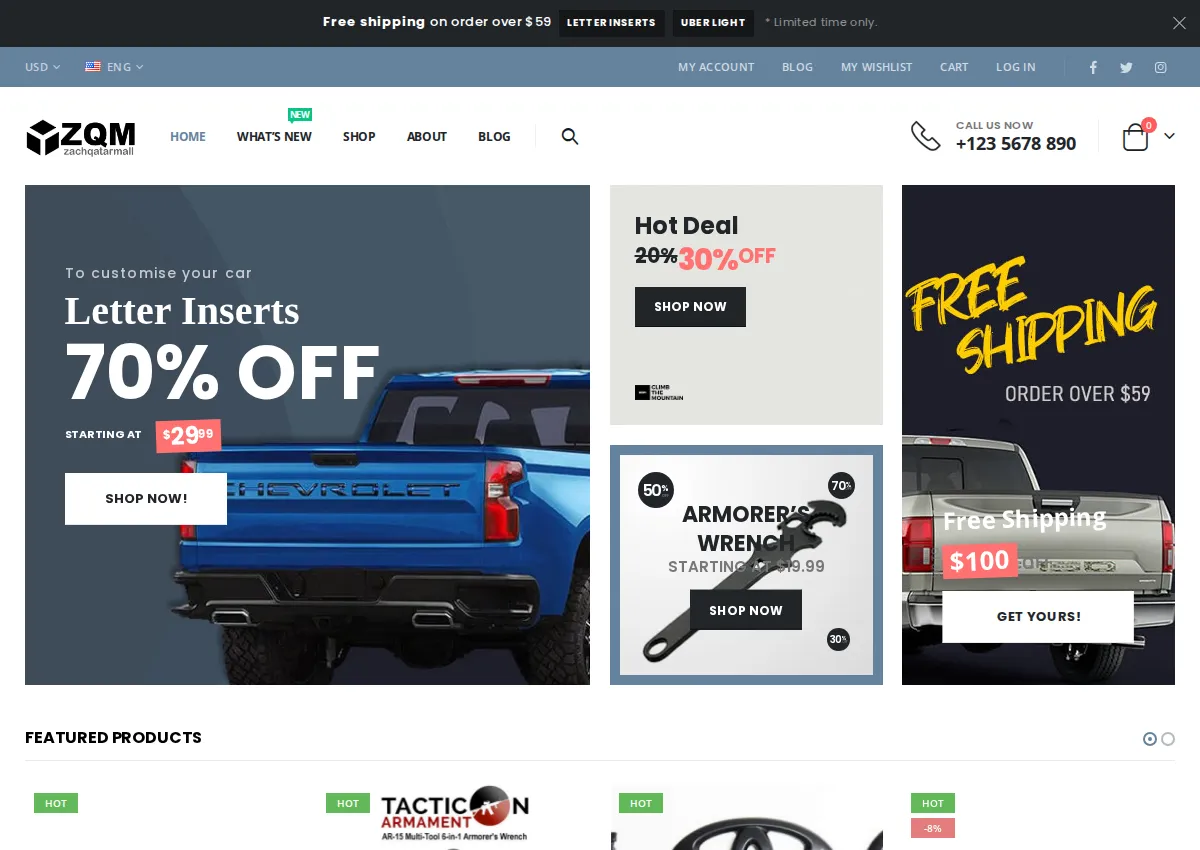 Store homepage